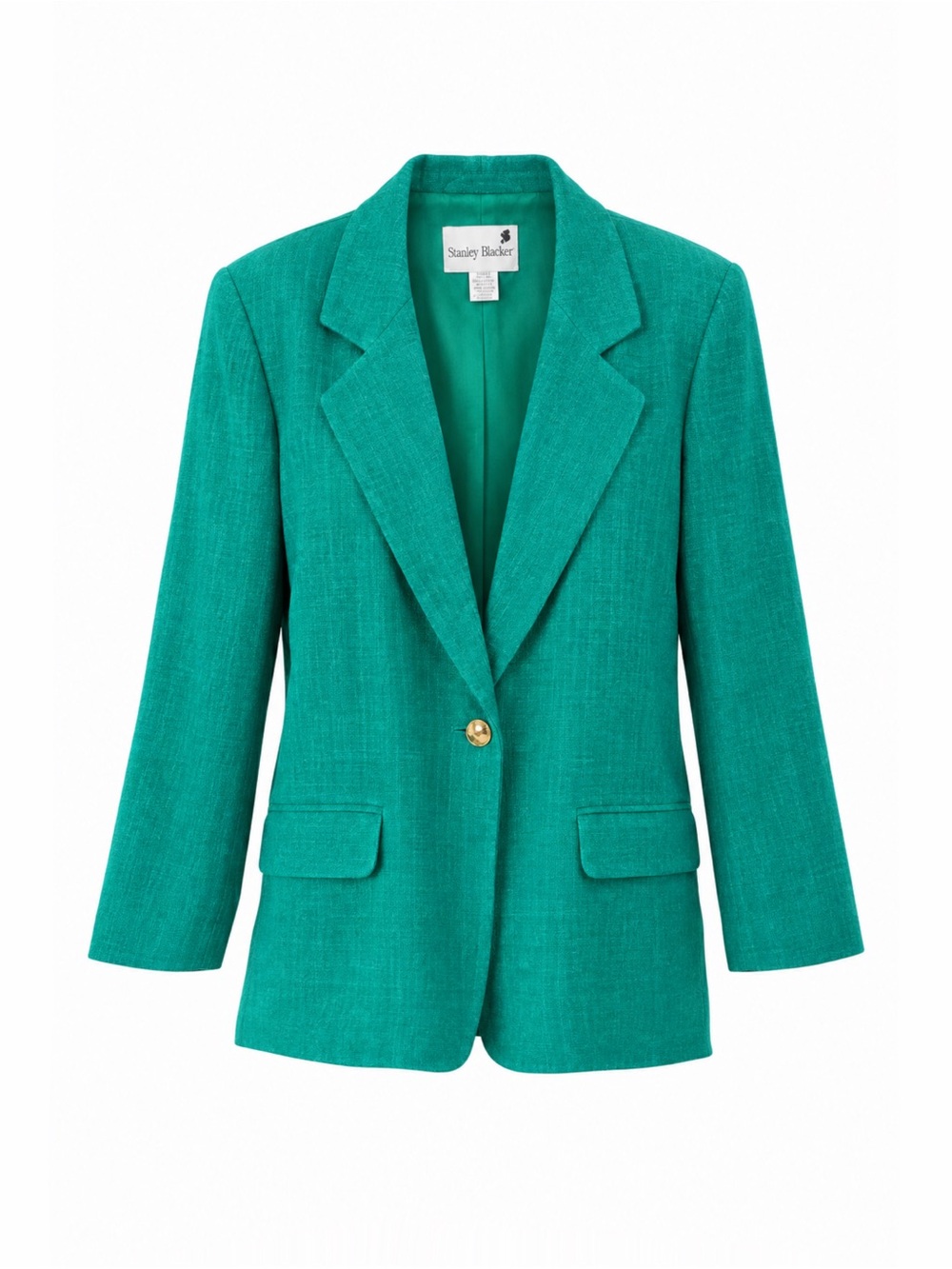 VINTAGE 100% LINEN COTTON Teal Blazer Stanley blacker Ralph Lauren